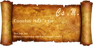 Csorba Márta névjegykártya